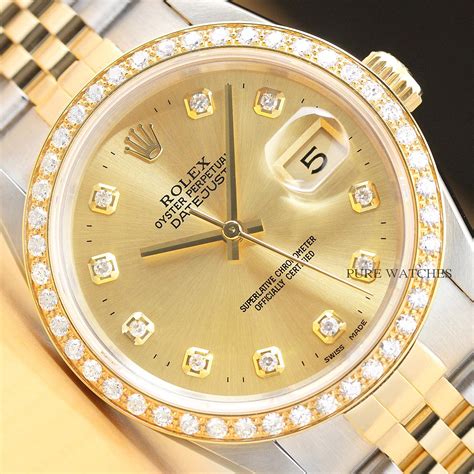 rolex diamond datejust men'|rolex men's watch diamond bezel.